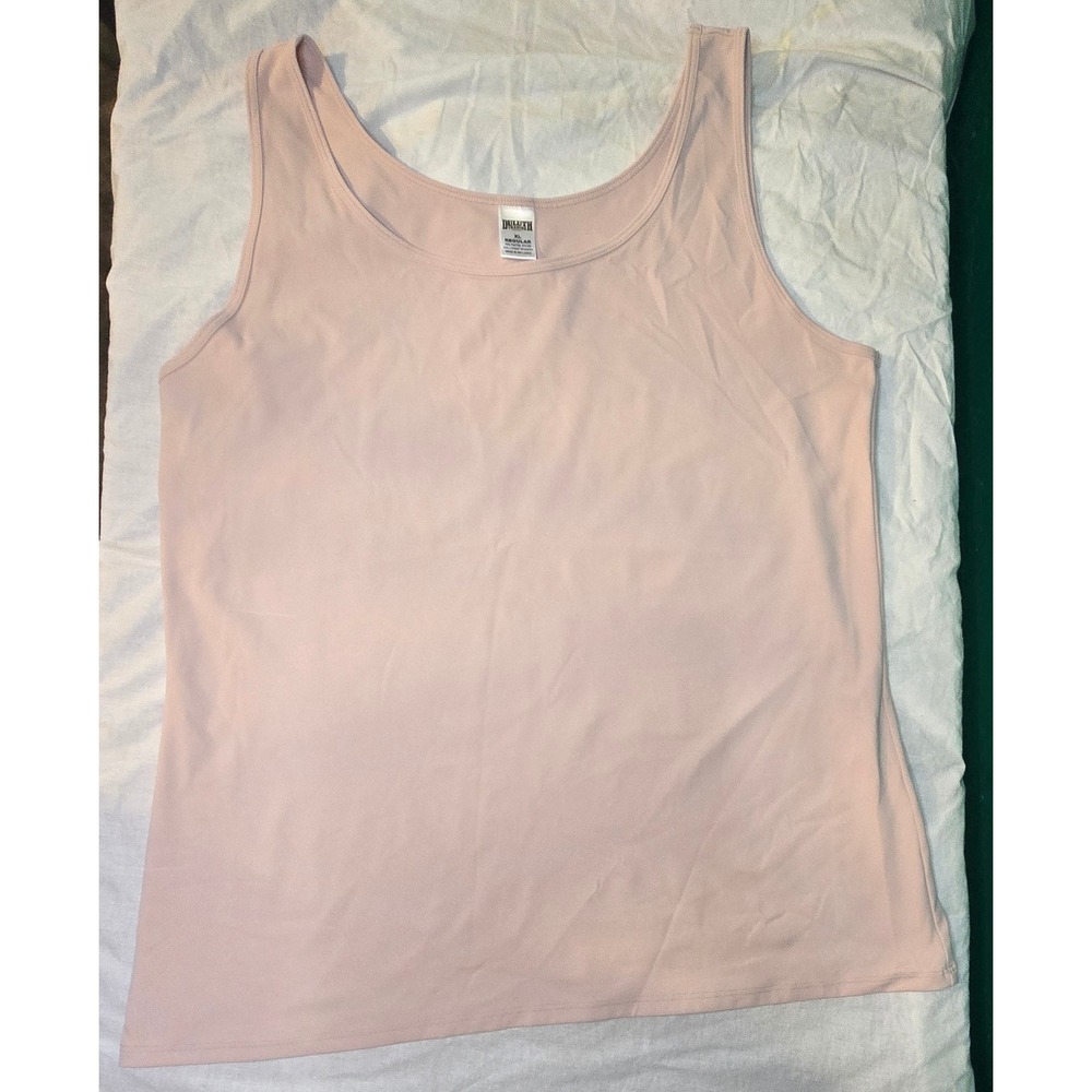 Duluth Trading Co No-Yank Tank Top XL Tan Tactel Lycra Scoop Neck Camis Slimming